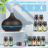 550ML Large Capacity Diffuser Essential Oil Diffuser with 12 Bottles of Essential Oils